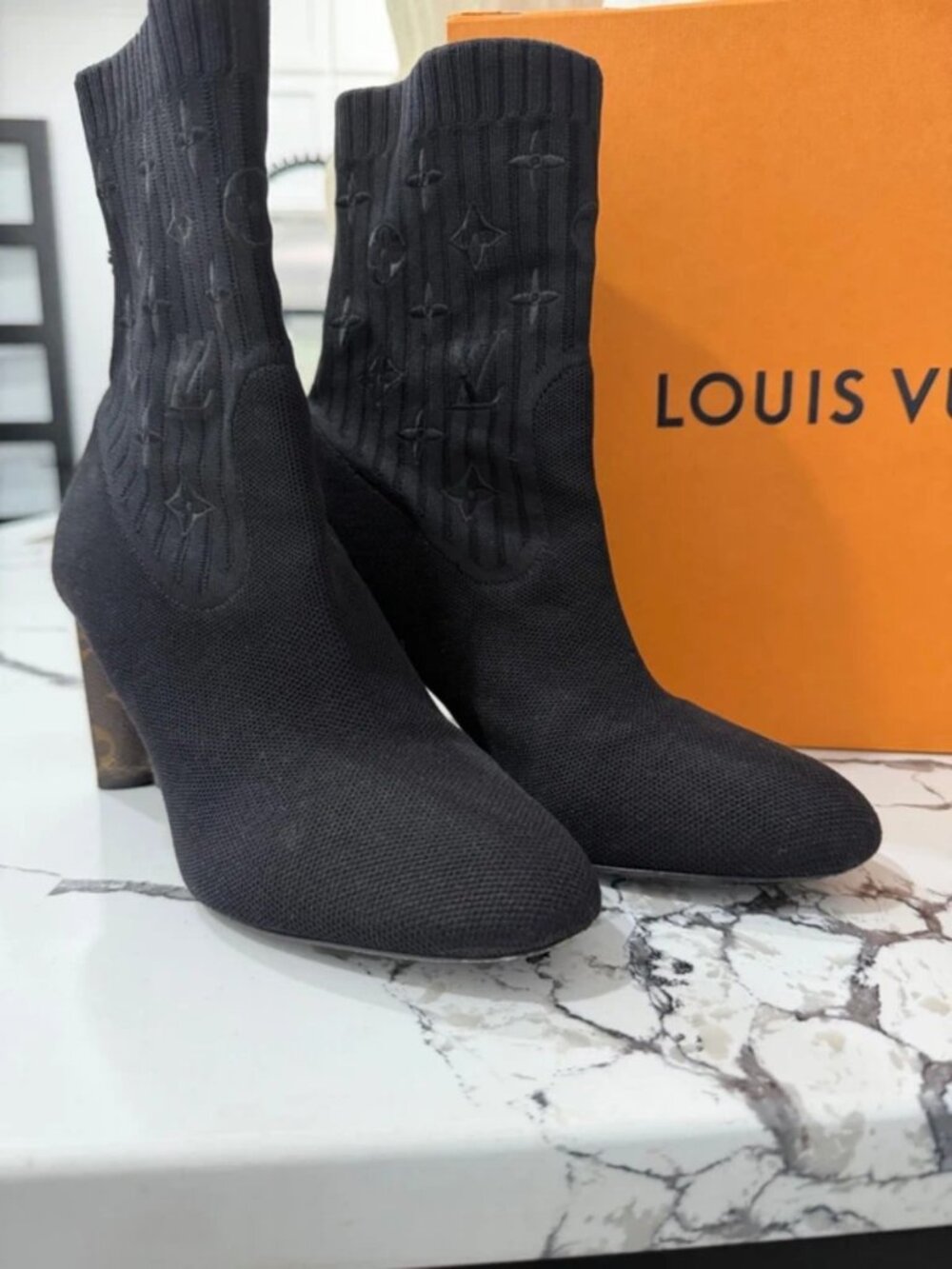 Louis Vuitton Women Stretch Fabric Silhouette Ankle Boots with Monogram Star
